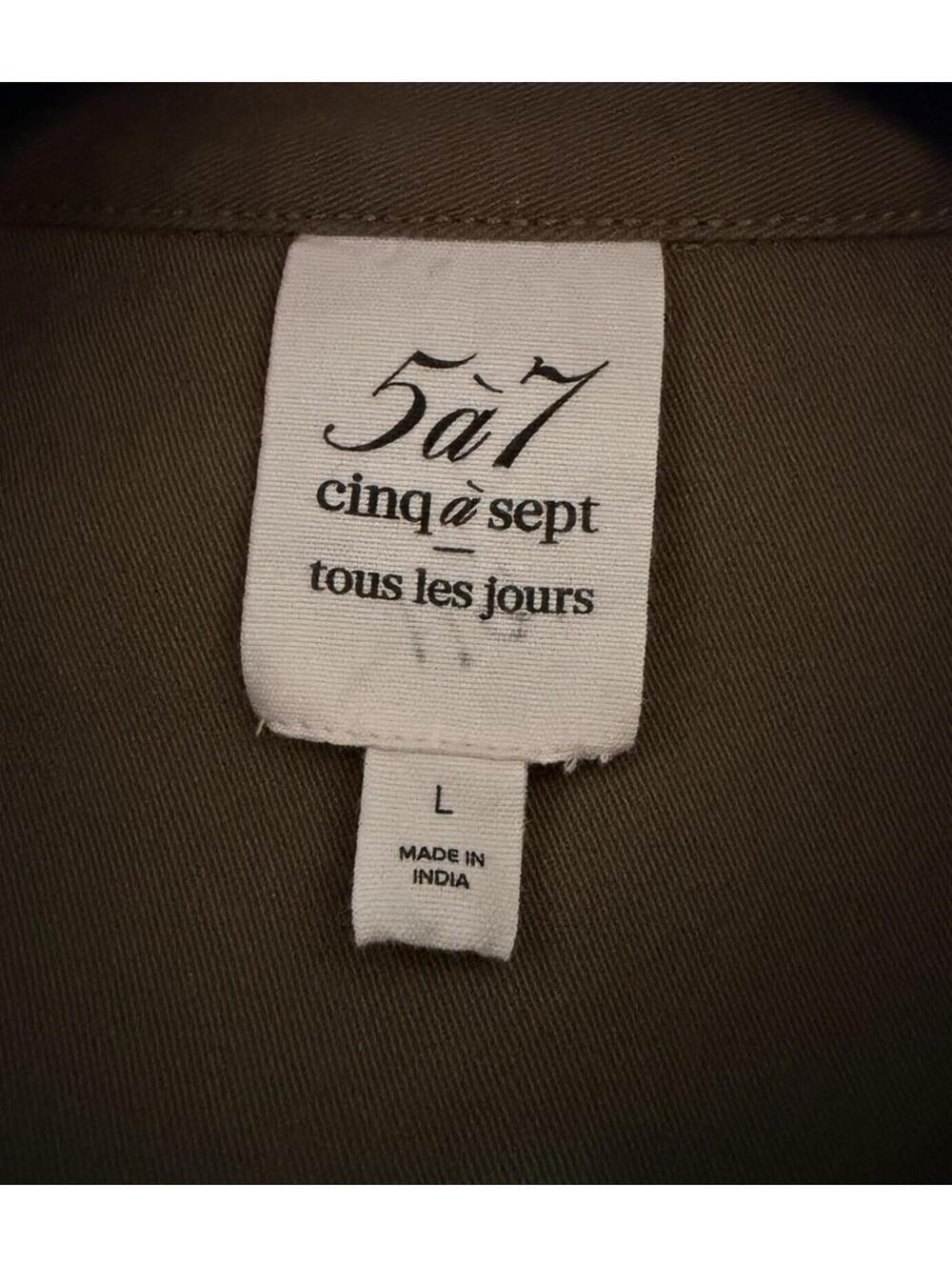 New Cinq à Sept RETRO LOVE PATCHES SCRUNCHED CANYON JACKET In Olive Sz L $595 - Picture 12 of 14